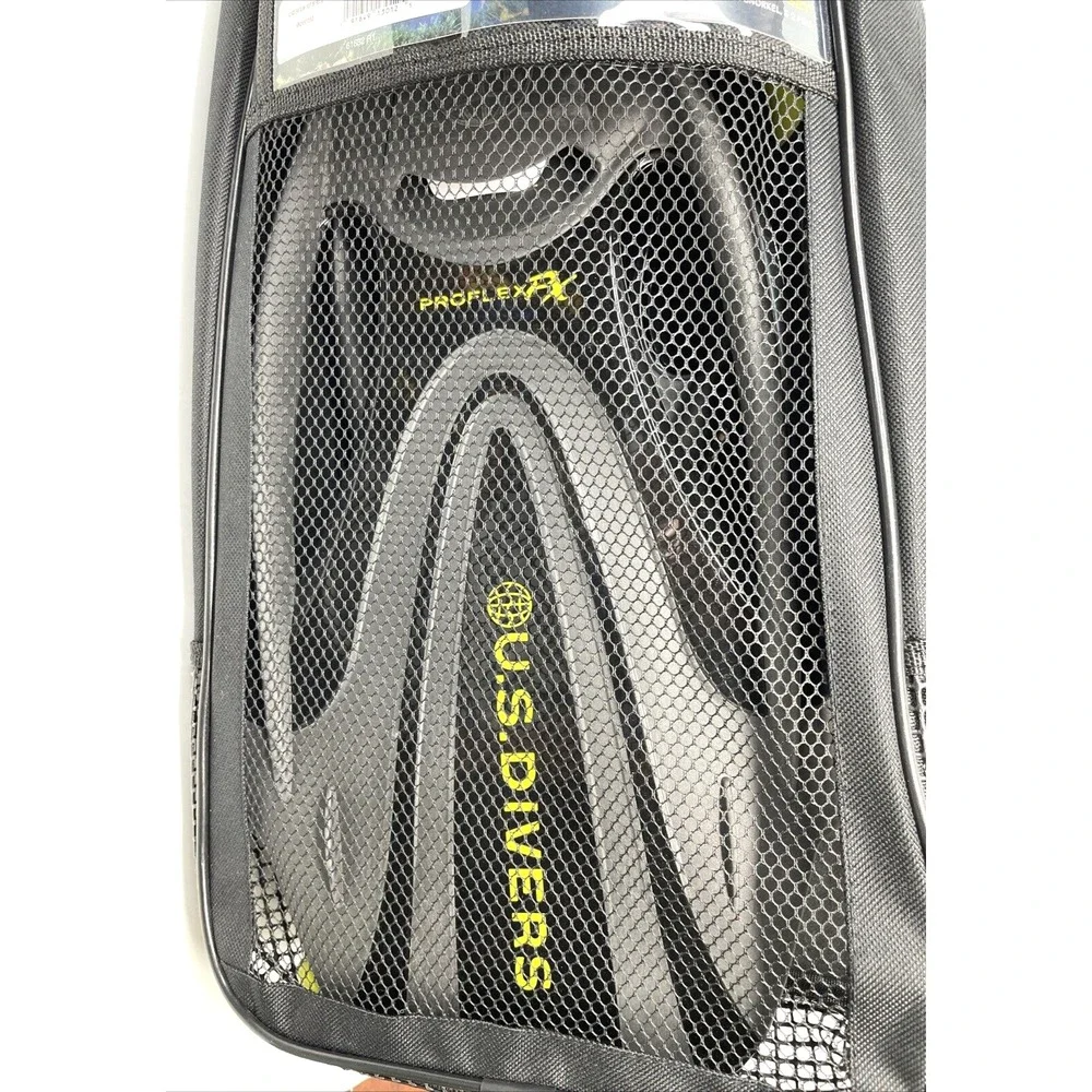 U.S. Divers Sideview Adult Snorkeling Set Black - Mask, Snorkel, Fins Size Large